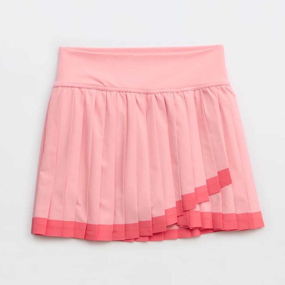 OFFLINE By Aerie Pink Tint High Rose Tiebreaker Pleated Mini Tennis Skort - Picture 5 of 11
